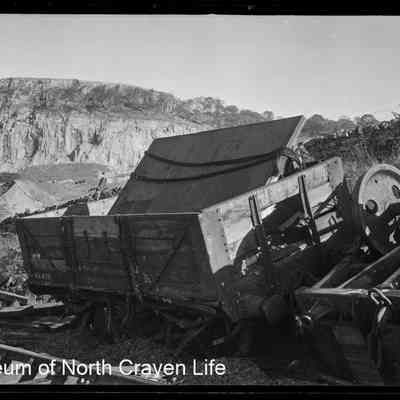 negative, sheet film - Stainforth Sidings, Settle (Wagon Crash) Oct 1949 6 of 9