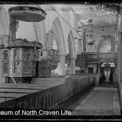 negative, glass plate - Church of St Alkelda (interior) 1 of 2