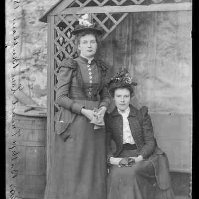 negative, glass plate - Portrait : Miss Batty and friend, Low Bentham, 1893