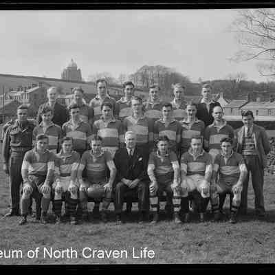 negative, sheet film - Group portrait : North Ribblesdale Rugby Union Football Club (1 of 4)