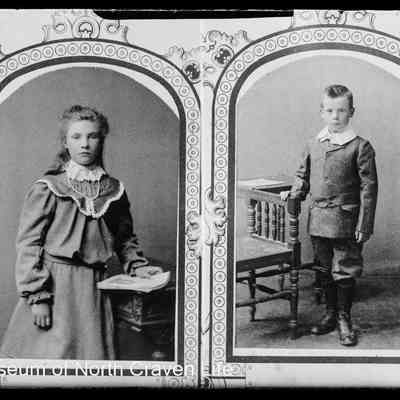 negative, glass plate - Portrait : Girl and Boy 5 of 5