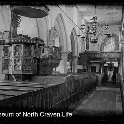 negative, glass plate - Church of St Alkelda (interior) 2 of 2