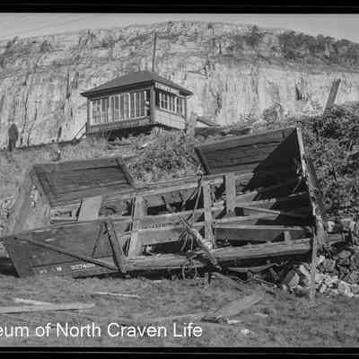 negative, sheet film - Stainforth Sidings, Settle (Wagon Crash) Oct 1949 7 of 9