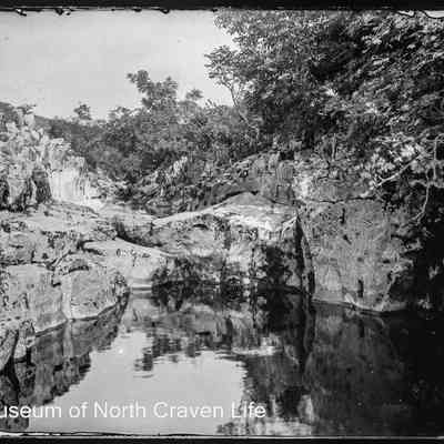 negative, glass plate - River