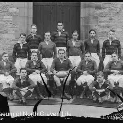 negative, glass plate - Giggleswick School Rugby Team 1935-36