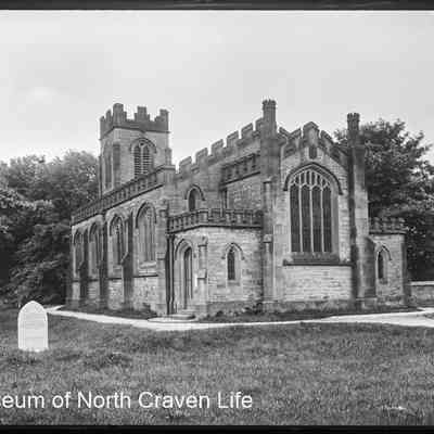 negative, glass plate - St Peter's Church, Stainforth