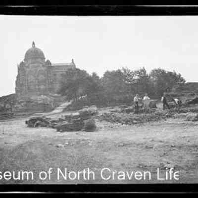 negative, sheet film - Giggleswick School ; men digging 1 of 2