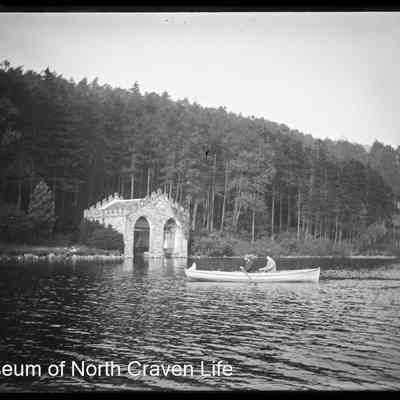 negative, glass plate - Malham Tarn (Boathouse and Boat)