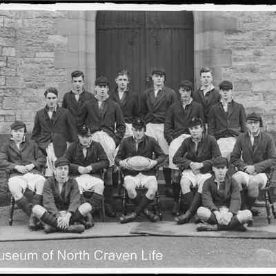 negative, glass plate - Giggleswick School Rugby Team 1936-37