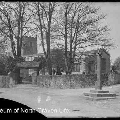 negative, glass plate - St Alkelda's Church, Giggleswick (exterior)