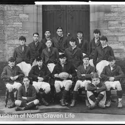 negative, glass plate - Giggleswick School Rugby Team 1934-35