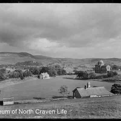 negative, glass plate - Giggleswick School (Exterior) and playing field 4 of 12