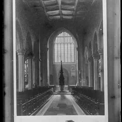 negative, glass plate - Church interior