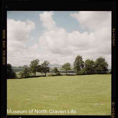 negative, sheet film - Mearbeck, Long Preston : Exterior view across fields