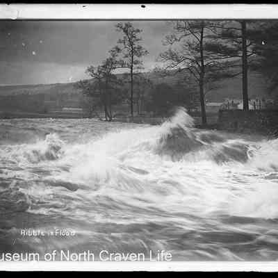 negative, glass plate - Settle : Ribble in Flood