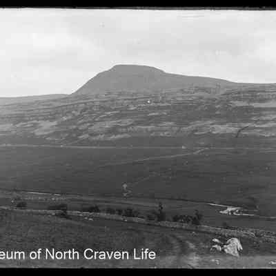 negative, glass plate - Ingleborough from Chapel-le-Dale