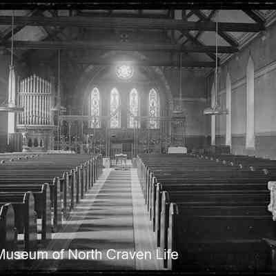 negative, glass plate - Giggleswick Church Interior 1 of 2