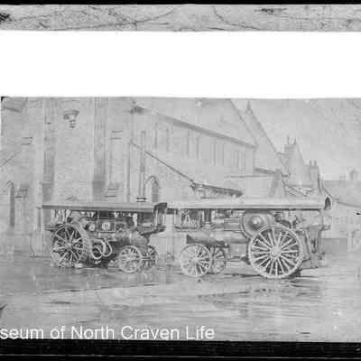 negative, glass plate - Very Old Steam Tractor