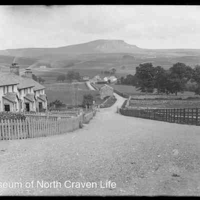 negative, glass plate - Horton-in-Ribblesdale from Station Road