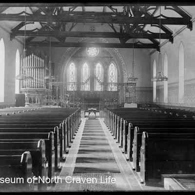 negative, glass plate - Giggleswick Church Interior 2 of 2