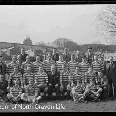 negative, sheet film - Group portrait : North Ribblesdale Rugby Union Football Club (4 of 4)