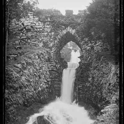 negative, glass plate - Clapham Waterfall and Bridge
