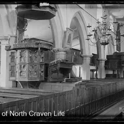 negative, glass plate - Giggleswick Church Interior