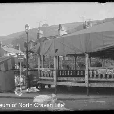 negative, glass plate - Fair Swing Boats and Ride Market Square, Settle 2 of 2