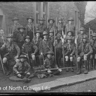 negative, glass plate - Portrait : Scouts