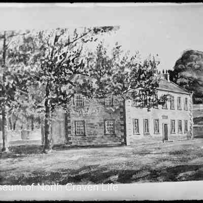 negative, glass plate - Giggleswick School - drawing
