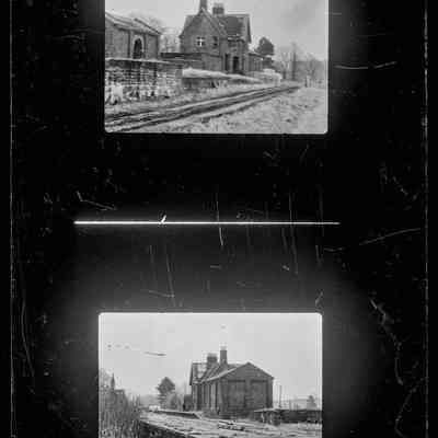 negative, glass plate - Disused railway station
