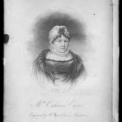 negative, glass plate - Copy of a miniature drawing of Mrs Catherine Cappel