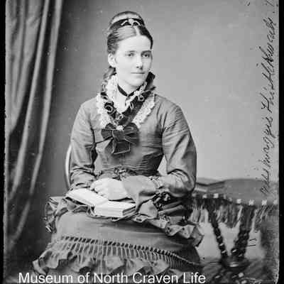 negative, glass plate - Portrait : Miss Maggie Thistlethwaite, Settle, 1876