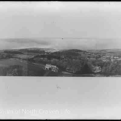 negative, glass plate - Giggleswick Panoramic View