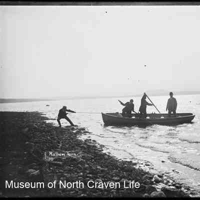negative, glass plate Malham Tarn (Pulling Boat In)