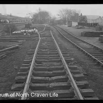 negative, sheet film - Hellifield British Rail (Station) : Rail track (buckled)
