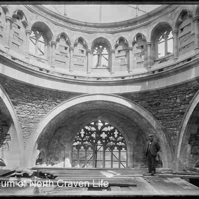 negative, glass plate - Giggleswick School Chapel Building Dome 7 of 9