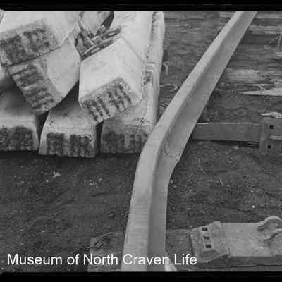 negative, sheet film - Hellifield British Rail (Station) : Rail track (buckled)