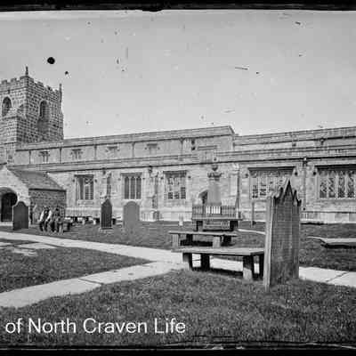 negative, glass plate - St Alkelda's Church, Giggleswick