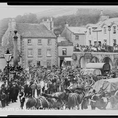 negative, sheet film - Troops, Settle Market Square