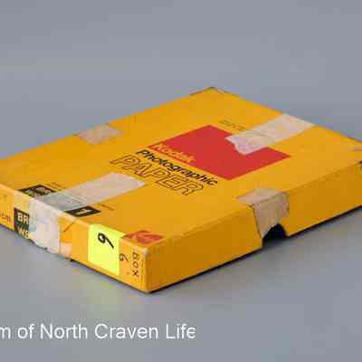 box, cardboard -Box of half-plate film photographic negatives