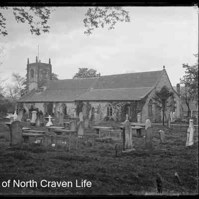 negative, glass plate - Church of St Mary the Virgin, Long Preston