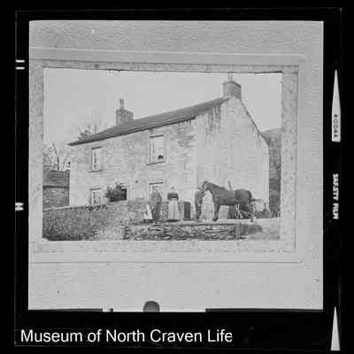 negative, sheet film - House, horse and people