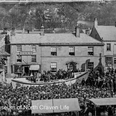 negative, glass plate - Settle Market Square (Lifeboat week) 2 of 2