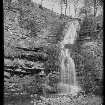 negative, glass plate - Scaleber Foss waterfall