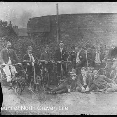 negative, glass plate - Group (Cyclists) 1 of 2