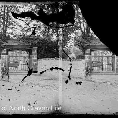 negative, glass plate - St Alkelda's Church, Giggleswick - Church Gate