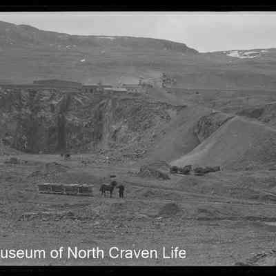 negative, sheet film - Quarry Horse and Wagon Long Shot