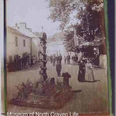 negative, glass plate - Giggleswick Cross with Flowers