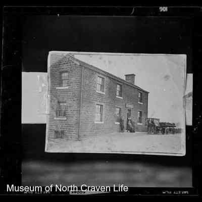 negative, sheet film - Rising Sun Inn with horse and cart